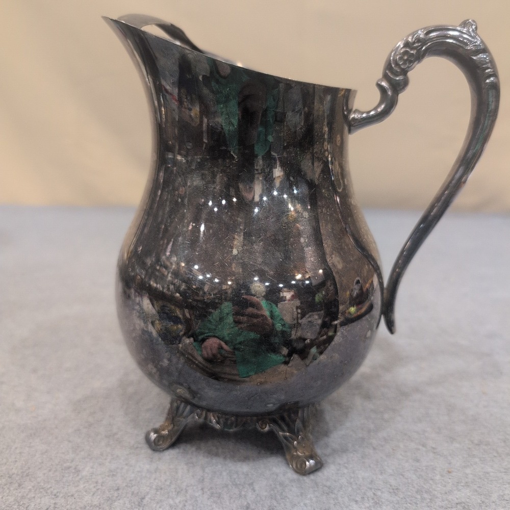 F.B. Rogers Silver Co 3707 Silver Plated Footed Water Pitcher with Ice Guard - Picture 1 of 7